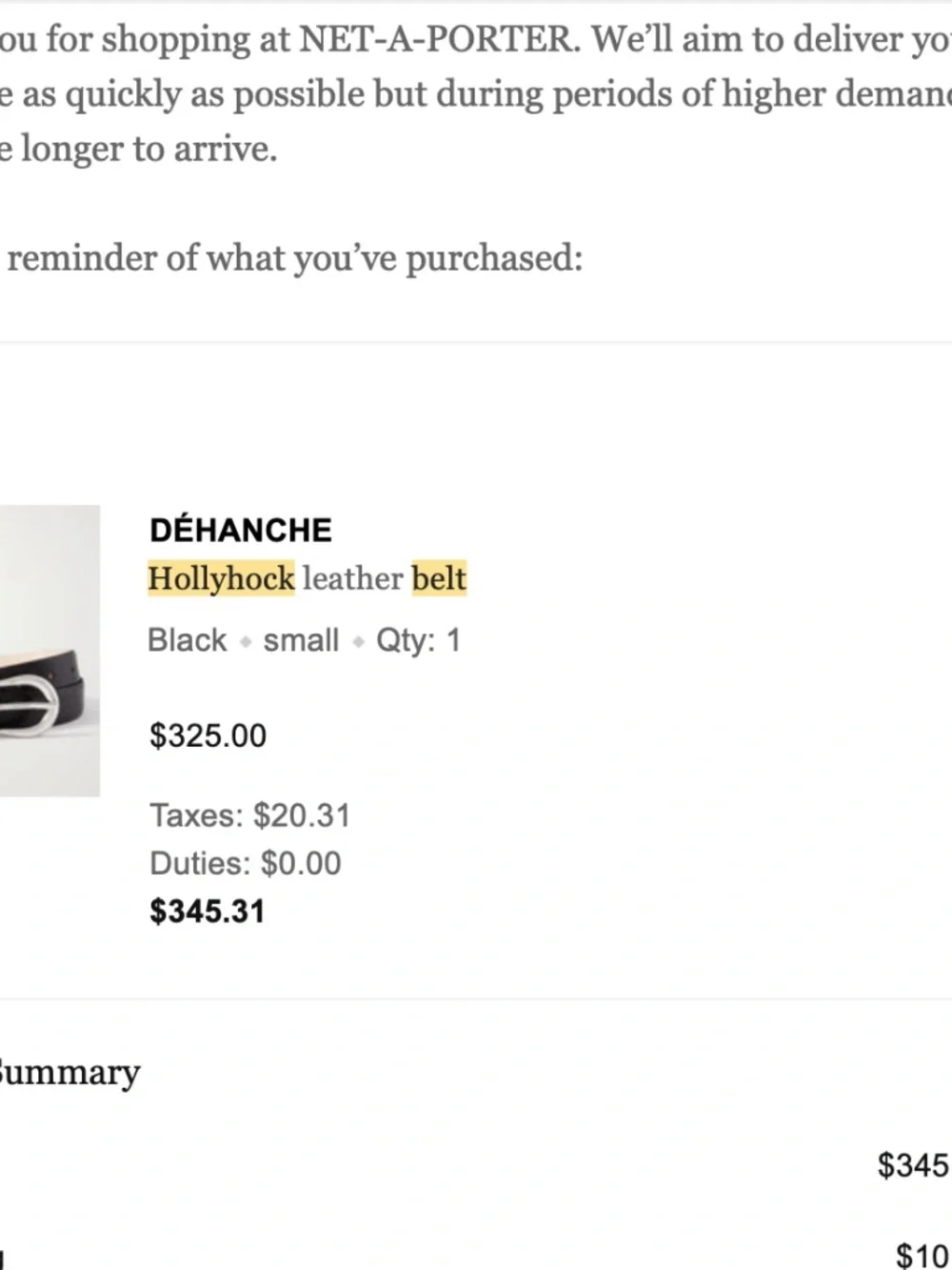 Dehance Hollyhock Belt - Black - Size Small - Like new!
